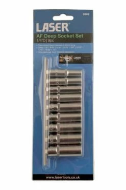 Laser 1/4inch Drive AF Deep Socket Set (9pc) -Power Tools Sales Store 5692 packaging