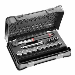 USAG 15 Piece Metric Socket & Ratchet Set – 1/2″ Drive