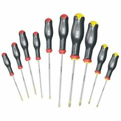 USAG Set Of 10 Screwdrivers For Slot-Head And PHILLIPS® Screws